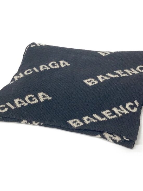 Balenciaga Accessories - Balenciaga Logo Scarf Black